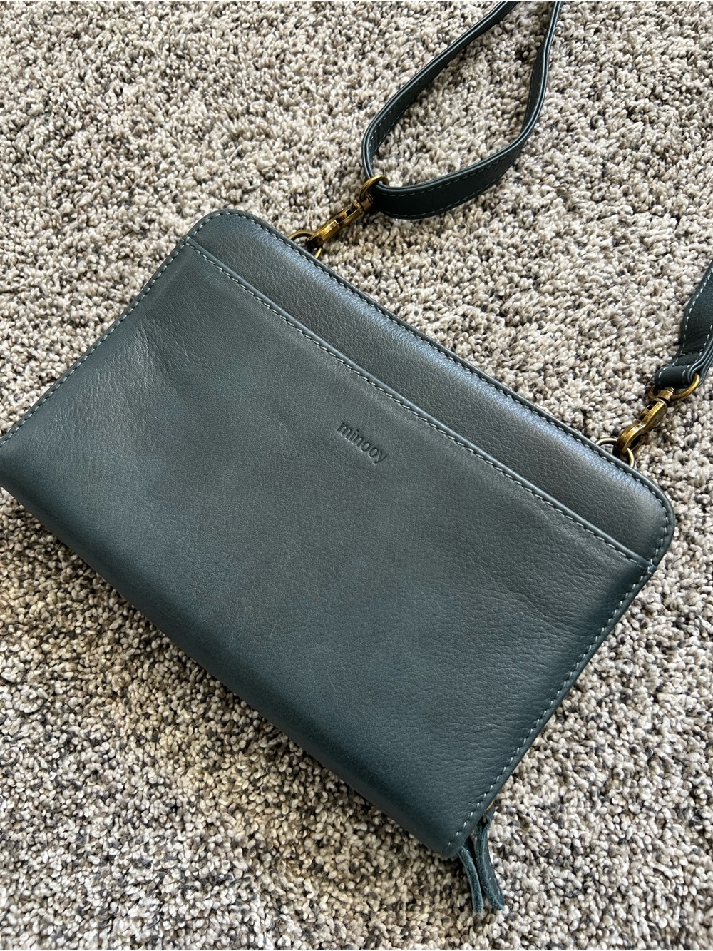 Minooy Bali Leather Crossbody Wallet Handbag Purse
